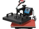 Clanmacy 8 In 1 Transfer Press 30 X 38 Cm Pressa Termica 1250W Multifunzione Pressa Per Camicie Max. 250 °C Pressa Per Magliette Pressa Per Tazze Display Lcd Nero