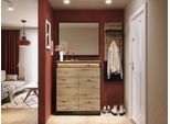 Mobile Da Ingresso Farn 4 - Rovere Artigianale / Nero / Grigio + Illuminazione Led Gratuita