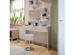 Vicco Tavolo Da Toeletta Azur, 120 Cm Con Sgabello, Bianco/Bianco Lucido
