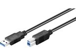 10X Goobay 93654 Cavo Usb 3.0 Superspeed, Nero, 3 M - Spina Usb 3.0 (Tipo A) > Spina Usb 3.0 (Tipo B)