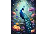 Gioco Di Posa Del Puzzle Bluebird Flowers & Peacock - 500 Pezzi - Giocattolo Colorato