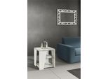 Tavolino Da Salotto Legno Moderno Design Mobili Tavolo Quadrato Bianco