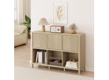 Credenza 'Lukkodso' A 3 Ante E 6 Scomparti 77 X 110 X 30 Cm Effetto Rovere