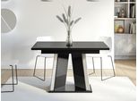 Tavolo Da Cucina Allungabile 120X80 Cm Ferdek 1 - Cemento / Nero Lucido