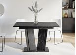 Tavolo Da Cucina Allungabile 120X80 Cm Ferdek 2 - Marmo Nero / Nero Lucido