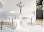 Tavolo Da Cucina Allungabile 120X80 Cm Ferdek 2 - Marmo Chiaro / Bianco Lucido