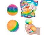 Divertente Palla Da Spremere In Schiuma Arcobaleno A Coste, 7 Cm