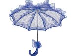 Ombrello In Pizzo, Fatto A Mano, Elegante Pizzo Da Sposa, Decorazione E Foto Prop Per Matrimonio E Festa, Blu Reale