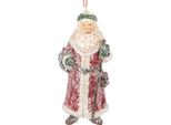 Targhetta Natalizia Clayre & Eef Babbo Natale 5X4X12 Cm Plastica Rossa
