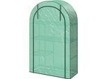 Serra Con Porta Sul Tetto Rotonda, Ripiani, Serra In Pellicola Resistente All'inverno In Acciaio, Serra Per Balcone, Giardino, Serra Per Pomodori 100 X 45 X 160 Cm, Serra Per Pomodori, Verdure, Fiori, Verde