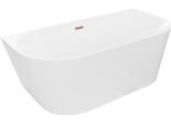 Mexen Oval Slim Vasca Da Bagno Freestanding A Parete 170 X 80 Cm, Bianca, Troppopieno Oro Rosa - 52661708000-60