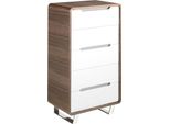 Cassettiera Angel Cerdá In Legno Bianco, Noce E Acciaio Cromato 7111