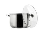 Pentola In Acciaio Inox Da 10 Litri - Ø37,5 X 29,4 Cm - Pentola In Acciaio Inox Con Coperchio In Vetro - Adatta All'induzione E A Tutte Le Fonti Di Calore - Colore Argento