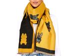 Sciarpa Da Donna Brubaker Cashmirillo - Bulldog Francese - 70 X 200 Cm - Calda E Accogliente - Sciarpa Da Donna Per L'autunno E L'inverno, Giallo
