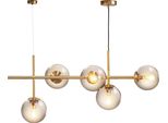 Lampada A Sospensione Led, Lampada A Sospensione, Lampada A Soffitto A Sospensione, Lampada A Sospensione Per Tavolo Da Pranzo, Lampada A Sospensione Per Soggiorno, Design Scandinavo, Como Vetro/Ottone