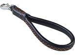 Guinzaglio Per Cani In Vera Pelle, Guinzaglio Corto Nero, Guinzaglio Corto In Pelle Di Vacchetta Per Cani E Addestramento