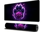 Inf Tappetino Mouse Design Floreale Gomma Naturale Antiscivolo Esteso Gaming Piccolo