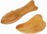 Raschietto Gua Sha 2 Pezzi, Materiale Di Legno Di Sandalo Premium Gua Sha Board Gua Sha Massaggiatore Del Viso Per Il Viso Del Collo, Viso E Collo Di Sollevamento (01)