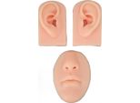 Modello Di Naso-Bocca Da Esposizione, Modello Di Orecchio Da Piercing, Simulazione In Silicone Morbido Per Il Salone Di Piercing Per Principianti (Colore Della Pelle Chiaro)