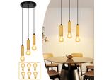 Zmh Lampada A Sospensione A 3 Fiamme Lampada A Sospensione Oro Nero Lampada A Sospensione E27 Lampada Per Sala Da Pranzo Lampada A Sospensione Industriale Lampada Per Tavolo Da Pranzo Lampada Per Soggiorno Lampada Per Cucina Lampada Per Corridoio