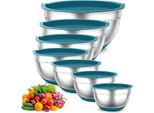 Set Di Ciotole Per Mescolare - Set Di 7 Pezzi In Acciaio Inox Con Coperchio - Impilabile E Lavabile In Lavastoviglie - 7 L / 12 L / 15 L / 25 L / 28 L / 35 L / 65 L
