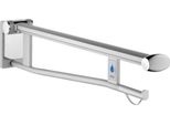 Keuco Plan Care Maniglia Di Sostegno Pieghevole 850 Mm A Sinistra Con Sblocco Radio Dello Sciacquone - Alluminio Anodizzato Argento/Bianco - 34903172851