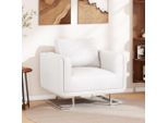 Vidaxl Poltrona Cube Con Gambe Cromate In Pelle Finta Bianca