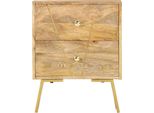 Vidaxl Comodino 40 X 30 X 50 Cm In Legno Massiccio Di Mango