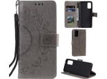 Custodia Per Samsung Galaxy S20 Custodia Per Telefono Cellulare Flip Cover Protettiva Mandala Grey