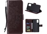 Custodia Per Samsung Galaxy M31S Custodia Del Telefono Cellulare Flip Case Cover Custodia Protettiva Mandala Brown