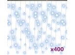 Vidaxl Tenda Luminosa Per Ghiaccioli Led 10 M 400 Led Bianco Freddo 8 Funzioni