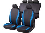 Walser Coprisedili Auto Dundee Con Zip, Coprisedili ZIPP-IT Set Completo, 2 Coprisedili Anteriori, 1 Coprisedile Posteriore Nero/Blu 11856