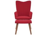 Vidaxl Poltrona Relax Con Sgabello In Velluto Rosso Vino