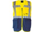 Korntex Kxmf | Gilet Di Segnalazione Multifunzione Executive - Colore: Giallo Segnale/Marino - Taglia: 4XL
