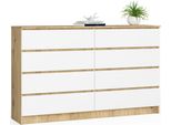 Akord Cassettiera 8 Cassetti Rovere Artysta/Bianco 160X40X99 Cm