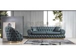 Set Di Divani 3+1 Posti In Pelle Poltrone Chesterfield