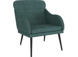 Vidaxl Poltrona Verde Scuro 63X76X80 Cm In Velluto