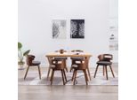 The Living Store Sedie Da Pranzo 6 Pz. Legno Curvo E Tessuto Grigio Scuro
