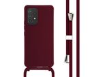 Custodia Samsung Galaxy A53 - Silicone - Imoshion Custodia Morbida/Manicotto Con Cinturino/Copertura Posteriore - Rosso Scuro
