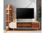 Credenza Camino Imitazione Armadio Scaffale Credenza Credenza Bassa Rtv Tv Legno Nuovo