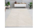 Tappeto Moderno In Crema Con Motivo 3D Dimensioni - 140 X 200 Cm