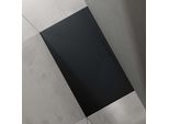 Doporro Piatto Doccia Rettangolare 80X140 Cm In Resina Minerale Antracito Effetto Pietra, Ultrasottile H 3 Cm, Scarico Laterale Con Piletta Inclusa šC Geoma07