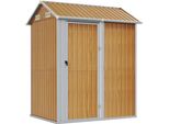 Vidaxl Casetta Da Giardino Marrone Chiaro 192X152,5X237 Cm Acciaio Zincato