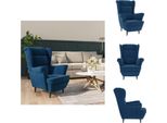 Vidaxl Poltrona In Velluto Blu - Poltrona