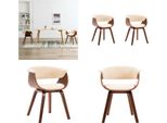 Vidaxl Sedie Da Pranzo 2 Pz. Legno Curvo Crema E Pelle Finta - Sedia Da Sala Da Pranzo - Sedie Da Sala Da Pranzo - Sedia - Sedie