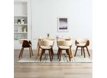Vidaxl Sedie Da Pranzo 6 Pz. Legno Curvato Crema E Pelle Finta - Sedia Da Sala Da Pranzo - Sedie Da Sala Da Pranzo - Sedia - Sedie
