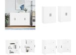 Vidaxl Armadi A Muro 2 Pz. Bianco 69,5X34X90 Cm - Armadio A Muro - Armadio A Muro - Armadio - Armadio Portaoggetti