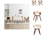 Vidaxl Sedie Da Pranzo 2 Pz. Legno Curvo Crema E Pelle Finta - Sedie Da Pranzo
