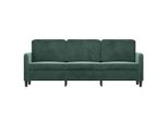Vidaxl Divano A 3 Posti In Velluto Verde Scuro 180 Cm