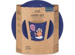 Koziol Geschirr-Set Connect Space 3-Tlg., Teller, Schale, Becher, Kunststoff, Organic Blue, 8338746